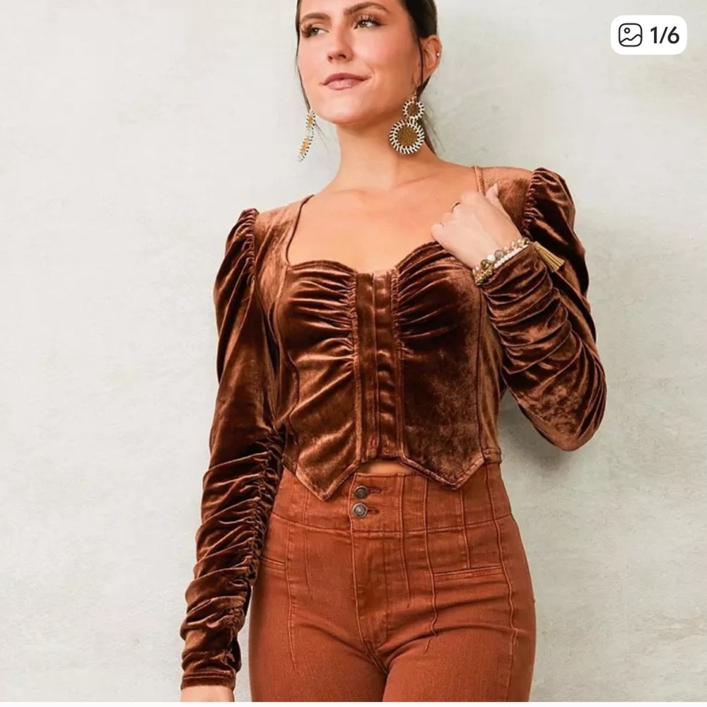 Willow Root Chocolate Brown Blouse